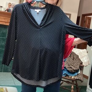 Charter Club Black and White Polka Dot Blouse
